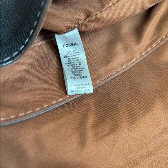 Fossil Black and Brown Leather Backpack - Picture 8 of 9